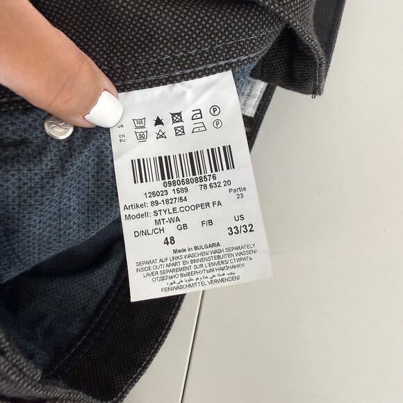 BRAX Mens Cooper Fancy Regular Pants Brown Black - Size 33x30 - Picture 10 of 13